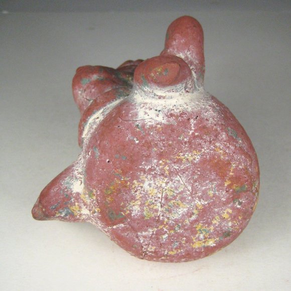 Hand Crafted Clay Figurine Pen Holder Folk Art  4.5 In Tall Rustic Ceramic - Picture 11 of 11